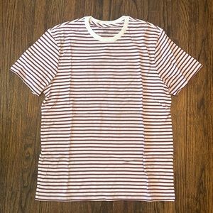 Brand new jcrew striped shirt - maroon and white large